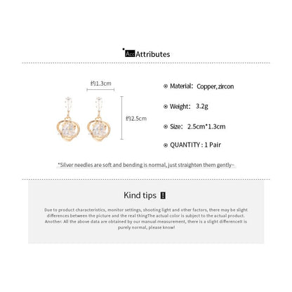 Alloy Drop Rhinestone Earring