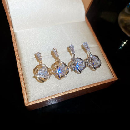 Alloy Drop Rhinestone Earring