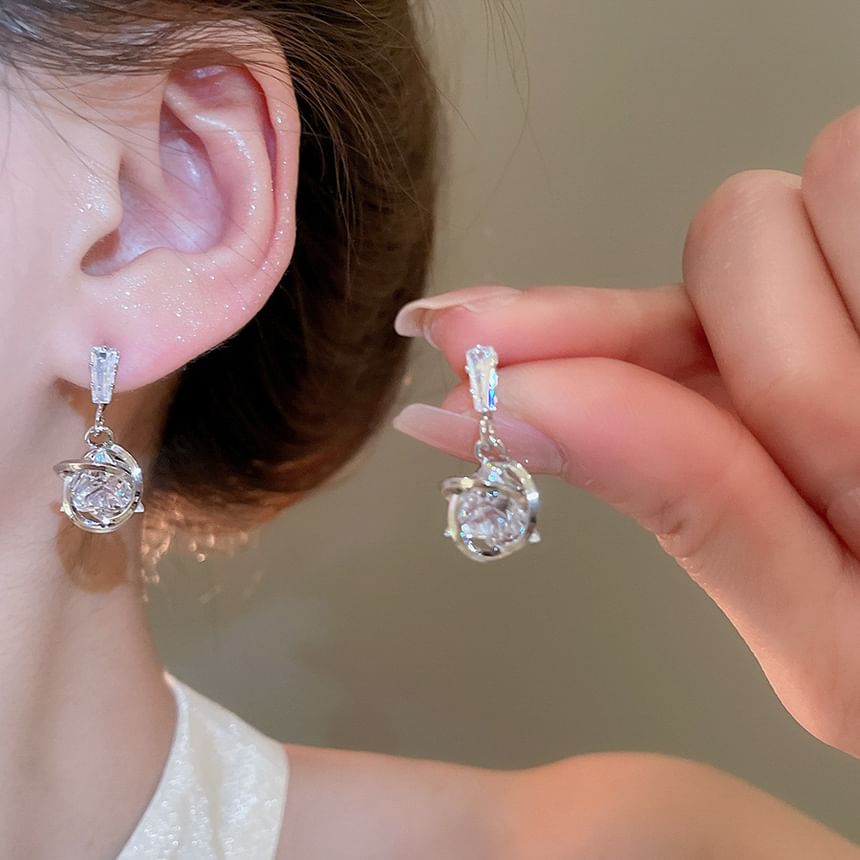 Alloy Drop Rhinestone Earring