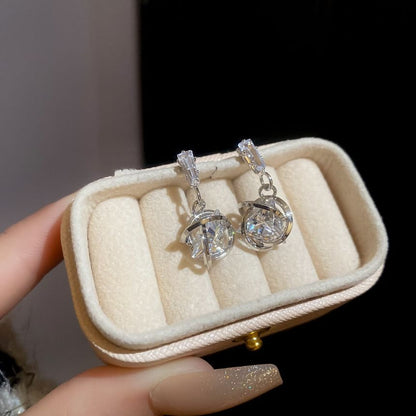 Alloy Drop Rhinestone Earring