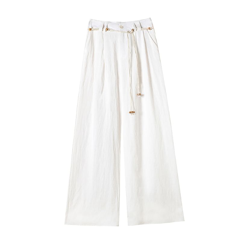 High Waist Plain Wide Leg Pants (Various Designs)