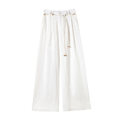 High Waist Plain Wide Leg Pants (Various Designs)