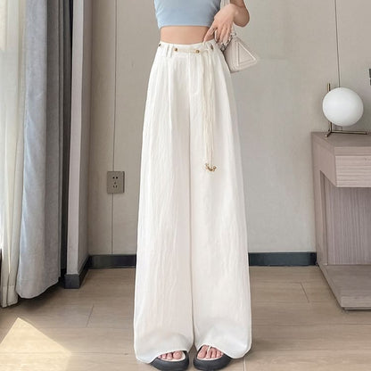 High Waist Plain Wide Leg Pants (Various Designs)