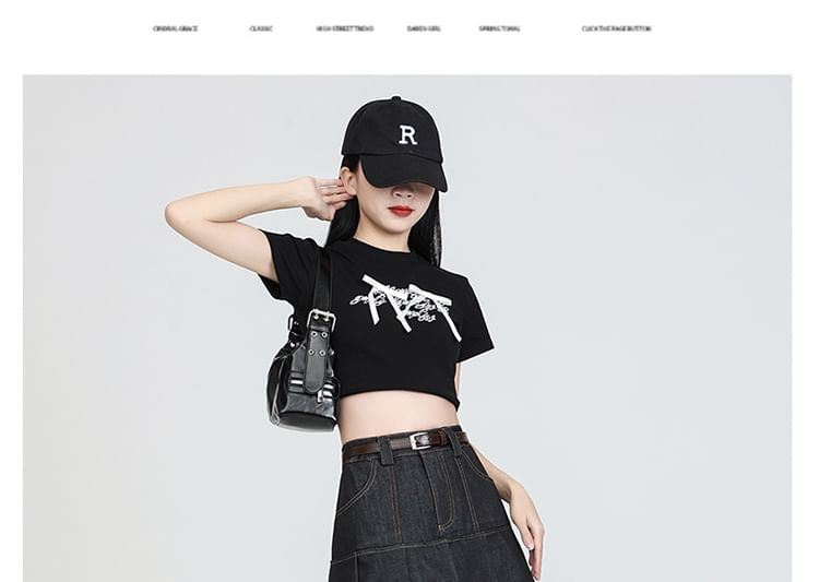 High Waist Pleated Lace Trim Denim Skort