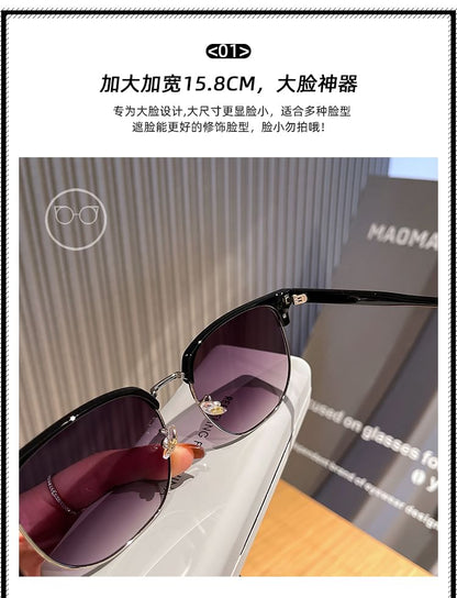 Half Frame Sunglasses / Polarized Sunglasses / Fabric Pouch / Case / Cleaning Cloth / Set (Various Designs)