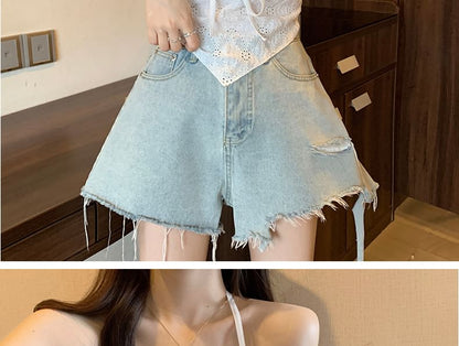 V-Neck Lace Crop Camisole Top