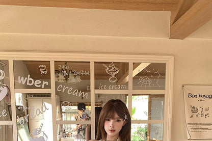 Sleeveless V-Neck Rhinestone Crop Top