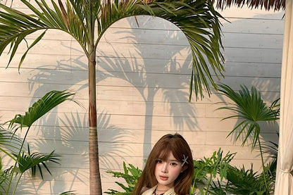 Sleeveless V-Neck Rhinestone Crop Top