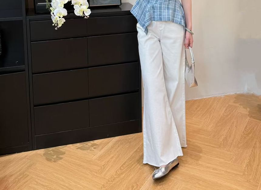 Sleeveless Asymmetrical Plaid Top