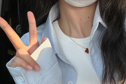 Long-Sleeve Button-Up Striped Shirt