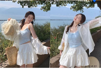 Lace Trim Plain Crop Camisole Top