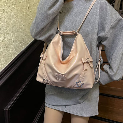 Bow Star Buckled Faux Leather Crossbody Bag