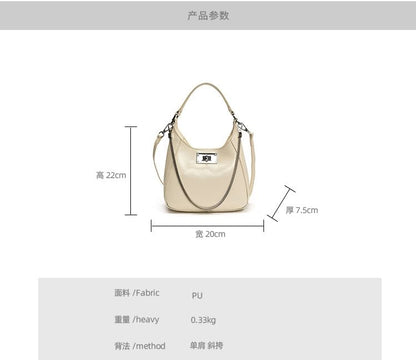 Top Handle Twist Lock Faux Leather Crossbody Bag