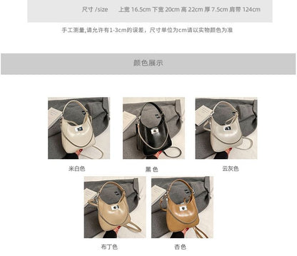 Top Handle Twist Lock Faux Leather Crossbody Bag