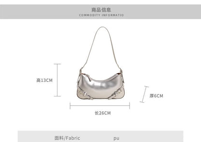 Plain Buckled Faux Leather Crossbody Bag