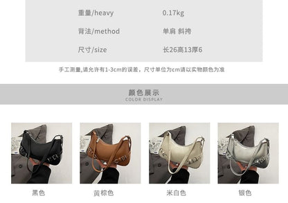 Plain Buckled Faux Leather Crossbody Bag