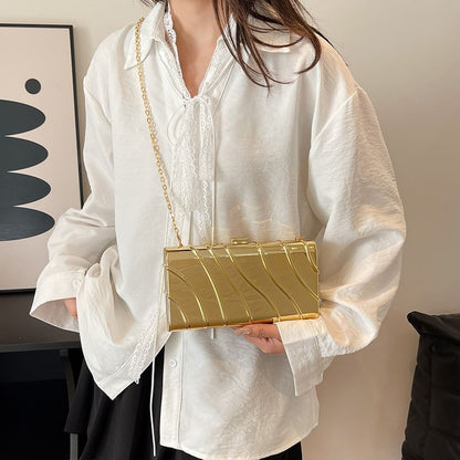 Chain Strap Textured Crossbody Bag