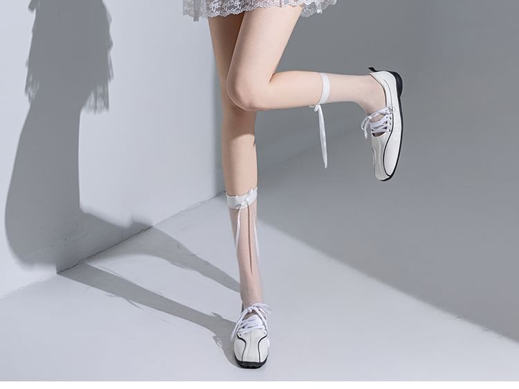 High Waist Bow Accent Tiered Lace Mini A-Line Skirt