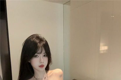 Paisley Print Ruched Slit Tube Top