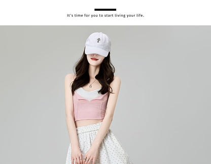 High Waist Dotted Lace Panel Midi A-Line Skirt