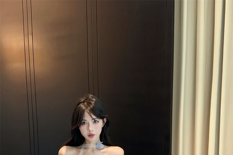 Plaid Asymmetrical Ruched Tube Top