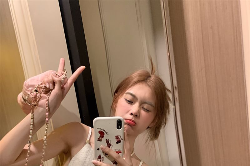 V-Neck Plain Flowy Crop Cami Top