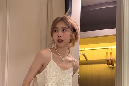 V-Neck Plain Flowy Crop Cami Top