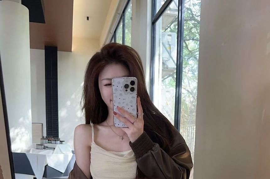 Cowl Neck Asymmetrical Lace Panel Ruffle Hem Camisole Top