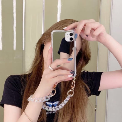 Mirrored Phone Case with Chain Strap