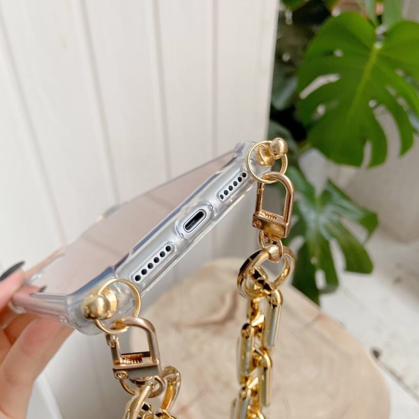 Mirrored Phone Case with Chain Strap