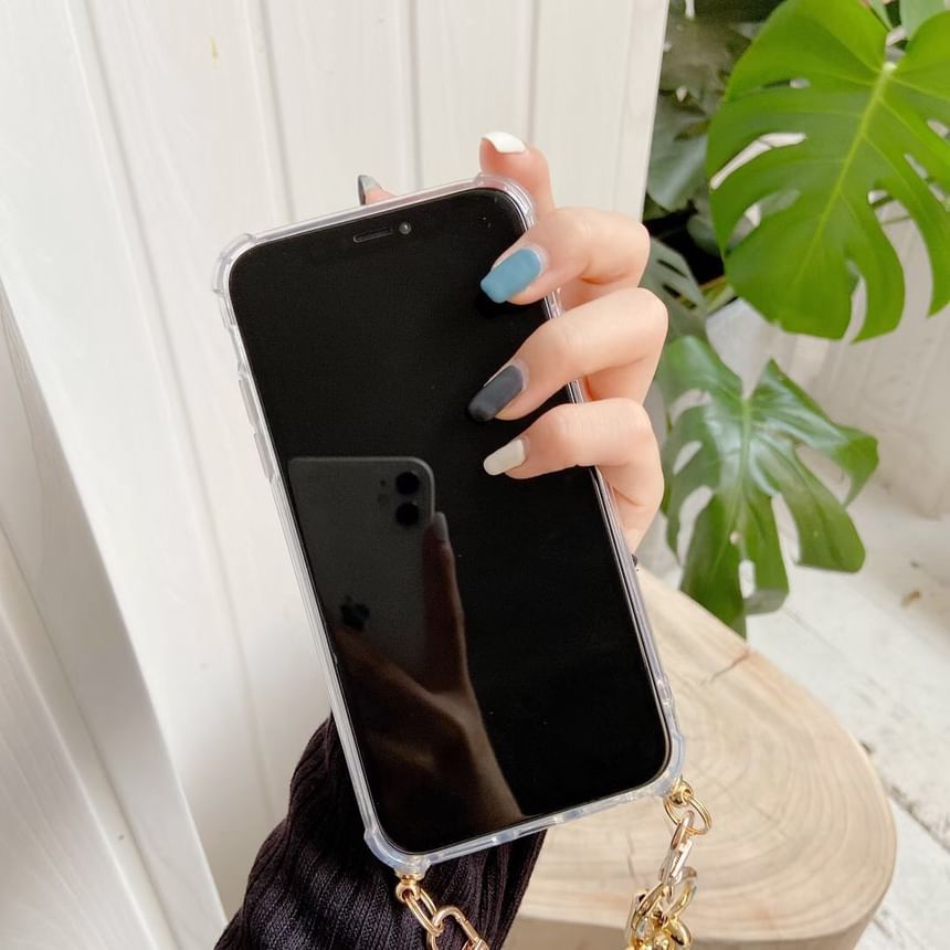 Mirrored Phone Case with Chain Strap