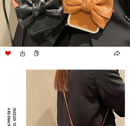 Bow Card Holder Faux Leather Phone Case with Lanyard