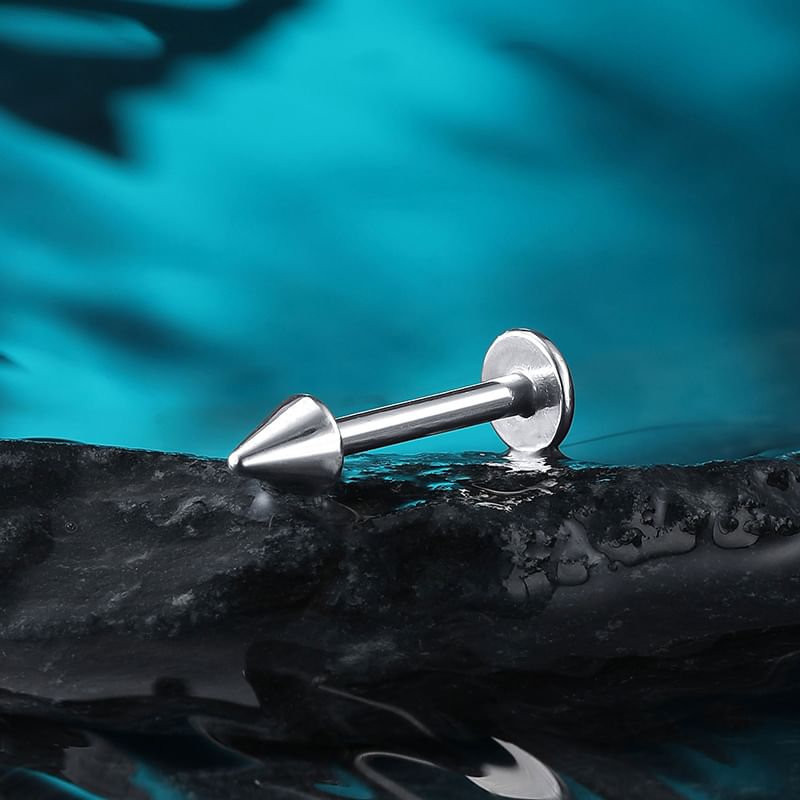 Studded Alloy Barbell Earring