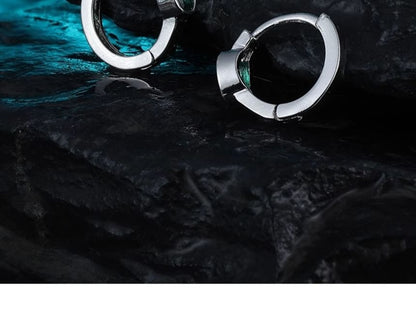 Rhinestone Huggie Earring Set - Alloy