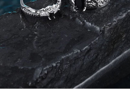 Open Rhinestone Cutout Alloy Ring