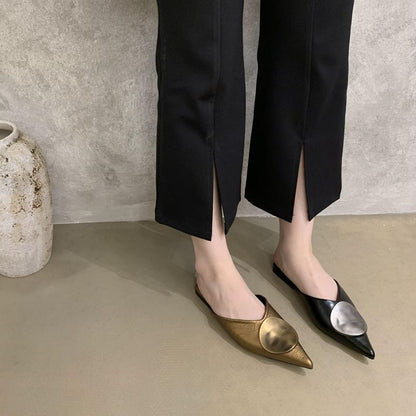 Pointed Toe Disc Mules