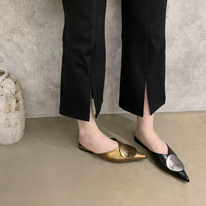 Pointed Toe Disc Mules