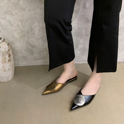 Pointed Toe Disc Mules