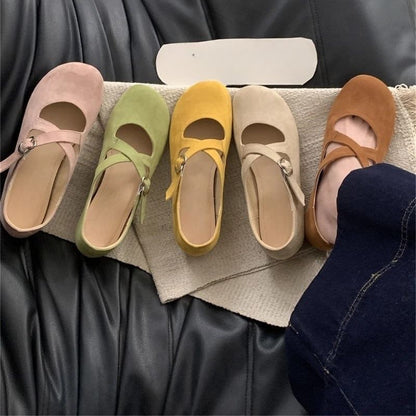 Criss Cross Hidden Wedge Mary Jane Shoes