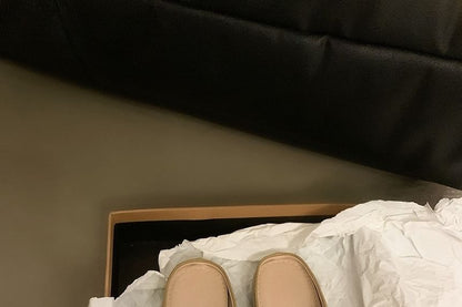 Ruched Faux Leather Mules