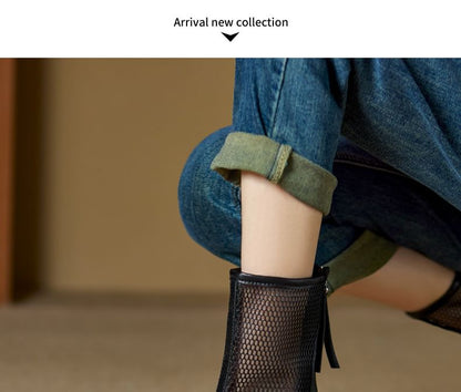 Platform Panel Mesh Short Boots