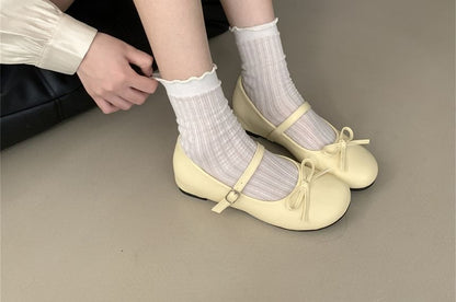 Bow Mary Jane Hidden Wedge Shoes