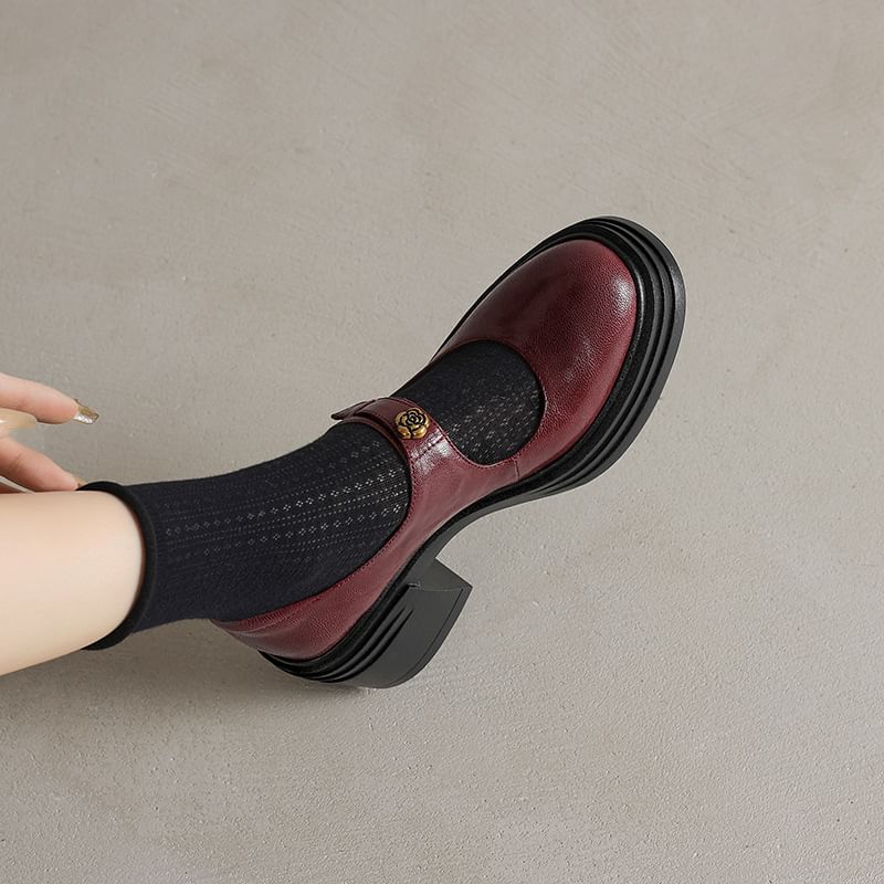 Platform Block Heel Mary Jane Pumps