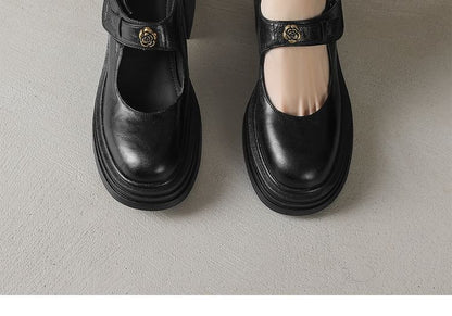 Platform Block Heel Mary Jane Pumps