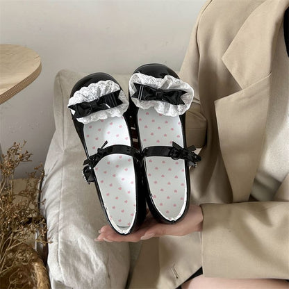 Bow Ruffle Mary Jane Pumps