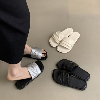 Ruched Slide Sandals