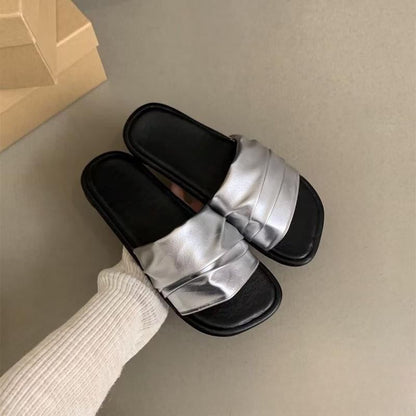 Ruched Slide Sandals