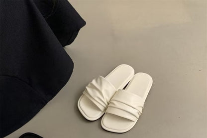 Ruched Slide Sandals