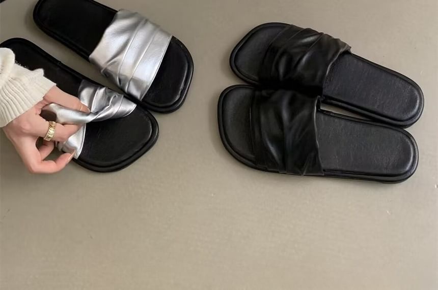Ruched Slide Sandals