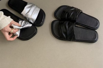 Ruched Slide Sandals